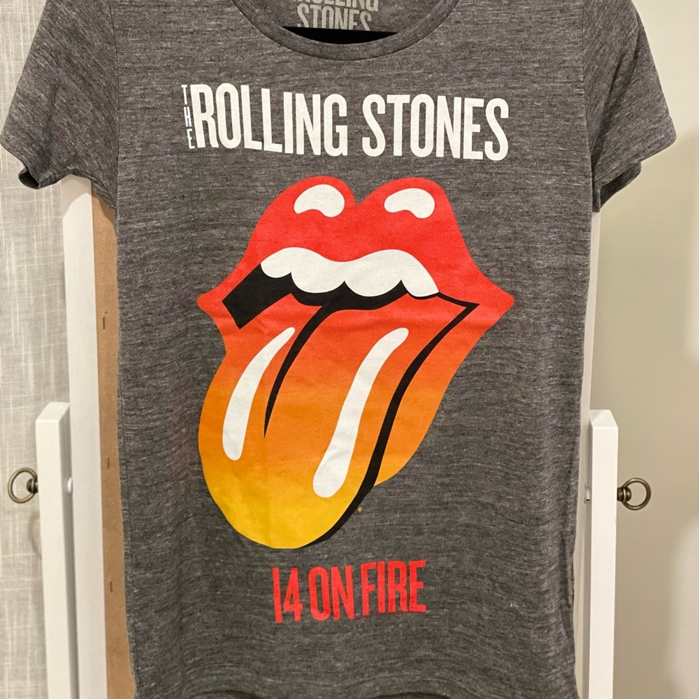 Grey Rolling Stones graphic tee